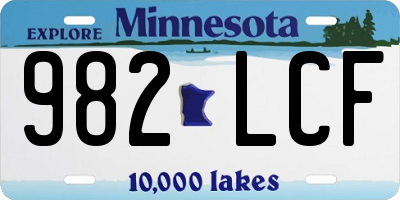 MN license plate 982LCF