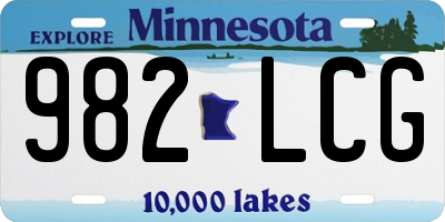 MN license plate 982LCG