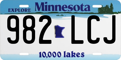 MN license plate 982LCJ