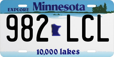 MN license plate 982LCL