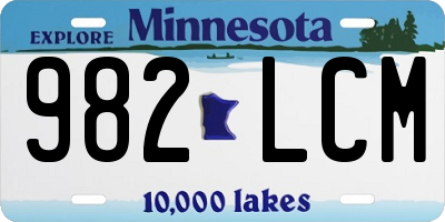 MN license plate 982LCM
