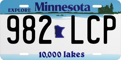 MN license plate 982LCP