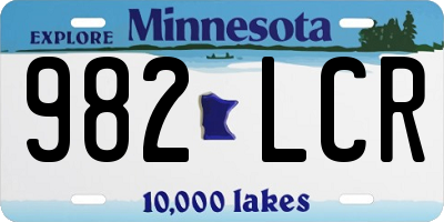 MN license plate 982LCR