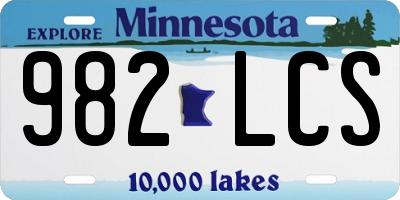MN license plate 982LCS