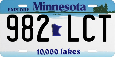 MN license plate 982LCT