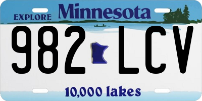 MN license plate 982LCV