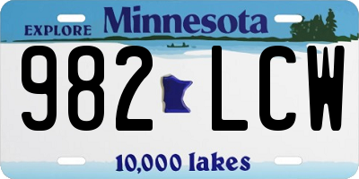 MN license plate 982LCW