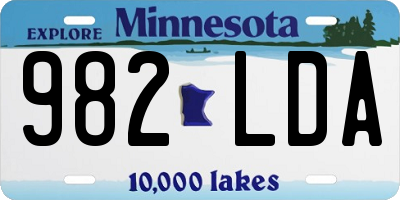 MN license plate 982LDA