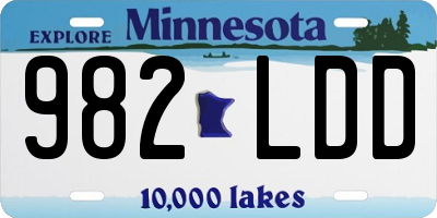 MN license plate 982LDD