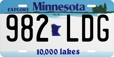 MN license plate 982LDG