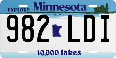 MN license plate 982LDI