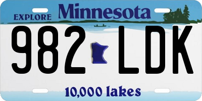 MN license plate 982LDK