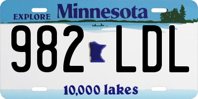 MN license plate 982LDL