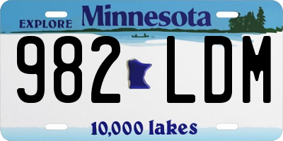 MN license plate 982LDM