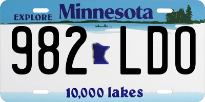 MN license plate 982LDO