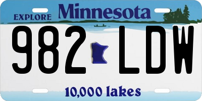 MN license plate 982LDW