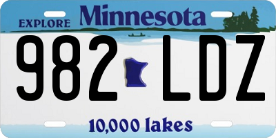 MN license plate 982LDZ
