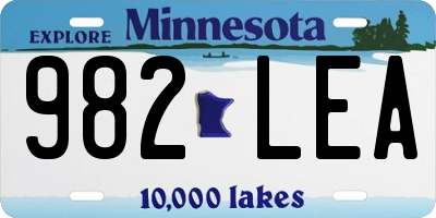 MN license plate 982LEA