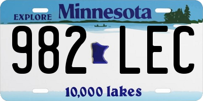 MN license plate 982LEC