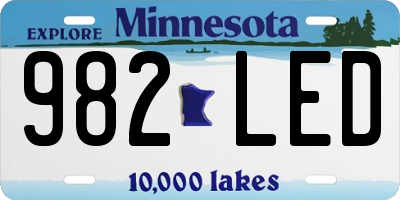 MN license plate 982LED