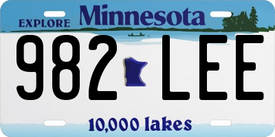MN license plate 982LEE