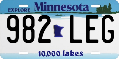 MN license plate 982LEG