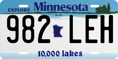 MN license plate 982LEH
