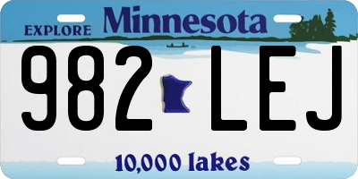 MN license plate 982LEJ