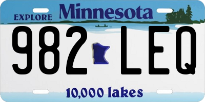 MN license plate 982LEQ