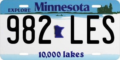 MN license plate 982LES