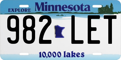 MN license plate 982LET