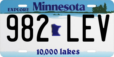 MN license plate 982LEV
