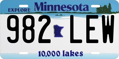 MN license plate 982LEW