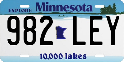 MN license plate 982LEY