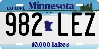 MN license plate 982LEZ