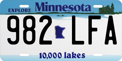 MN license plate 982LFA