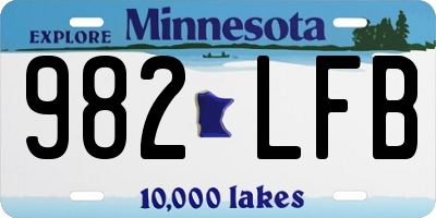 MN license plate 982LFB