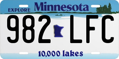 MN license plate 982LFC