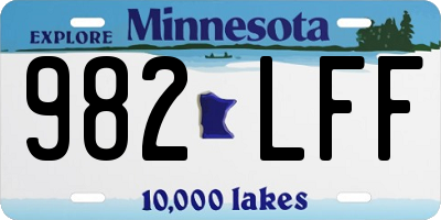 MN license plate 982LFF