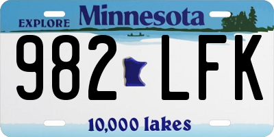 MN license plate 982LFK