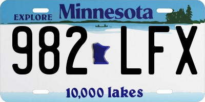 MN license plate 982LFX