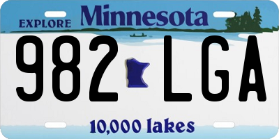 MN license plate 982LGA