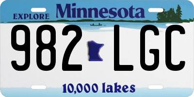 MN license plate 982LGC