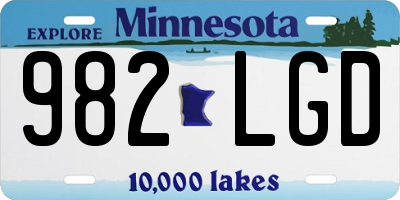 MN license plate 982LGD