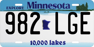 MN license plate 982LGE