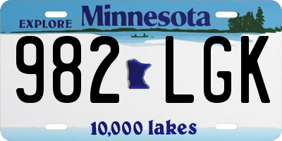 MN license plate 982LGK