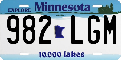 MN license plate 982LGM