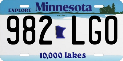 MN license plate 982LGO