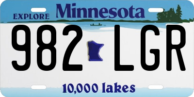 MN license plate 982LGR