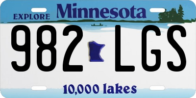 MN license plate 982LGS